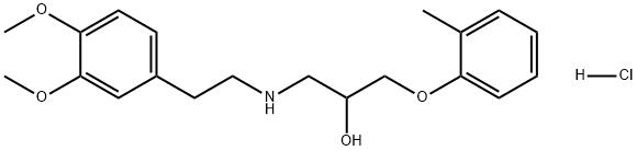 2-Propanol, 1-[[2-(3,4-dimethoxyphenyl)ethyl]amino]-3-(2-methylphenoxy)-, hydrochloride (1:1) Struktur